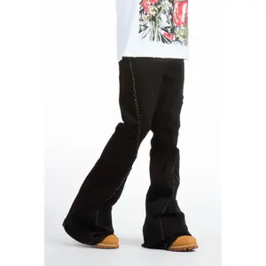 Vane Black Stacked Super Flare Jean