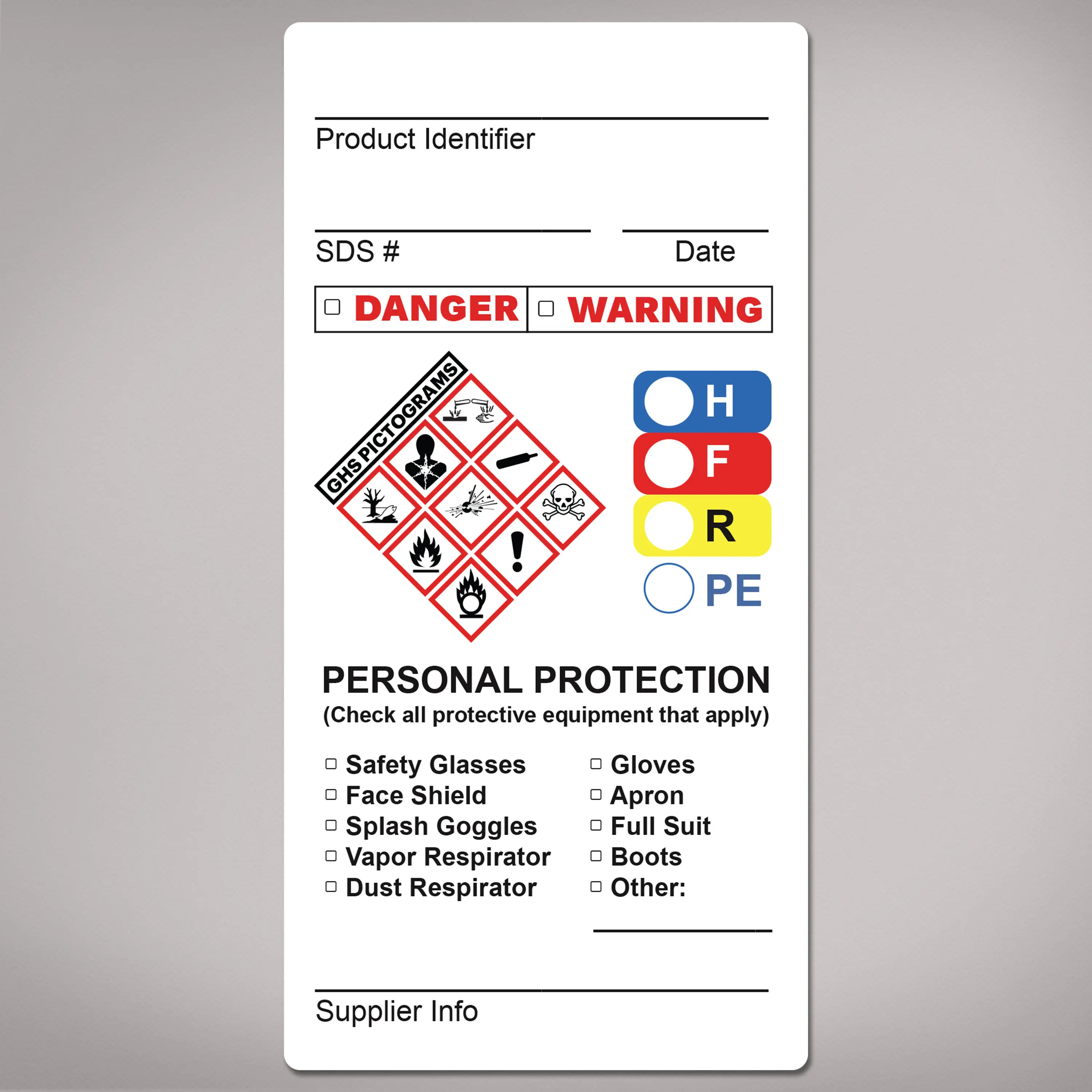 Avery GHS Secondary Container Labels, Waterproof, Chemical Resistant, Preprinted, Handwrite-Only, 4" x 2", 100 GHS Labels