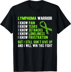 100% cotton Unisex Lymphoma Warrior Lymphoma Awareness T-Shirt