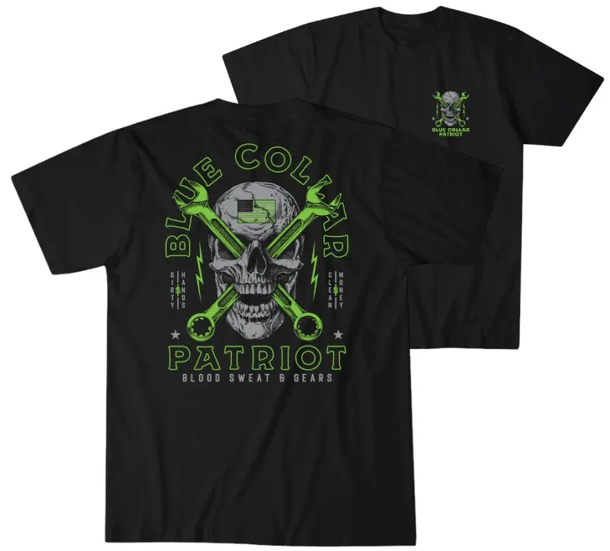 Howitzer Style Men's T-Shirt Blue Collar Gears Military Grunt MFG, Clothes, Top, Shortsleeve, Casual, Cotton, Graphic, Original, Firefighters, Tshirt, Round Neck, Print, 100% Colors, All Seasons