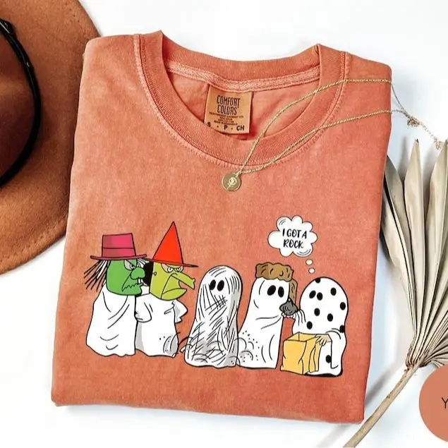 Comfort Colors I Got A Rock Halloween Shirt, Funny Ghost Meme Tee, Spooky Season Graphic T-Shirt, Halloween Ghost Shirt, Trick or Treat Gift