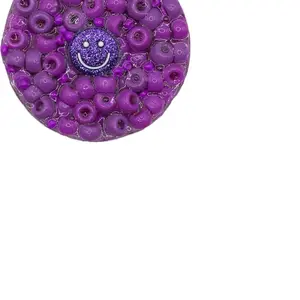 Happy Purple Remeltable Picky Pad - Stress Anxiety & ADHD Relief Fidget Toy with Bright Purple Beads for Sensory Relief