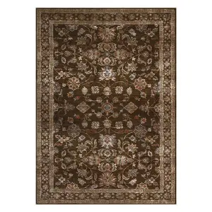 9'x12' Area Rugs for Living Room Vintage Washable Non Slip Rugs for Dining Room Bedroom Indoor Rugs for Office Red Borwn-B