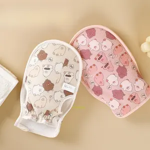 Double-Sided Exfoliating Bath Glove, Skin-Friendly Back Scrub Mitt, Dead Skin Remover Shower Glove for Home Use