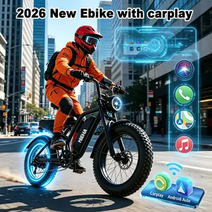 【Hieha】2026 Smart Electric Bike for Adults, 1500W Peak Motor, 48V 15Ah Removable Battery, 20" Fat Tire E-Bike with Wireless CarPlay, Front & Rear Dash Cam, App Control, UL Certified Commuter & Off-Road Ebike