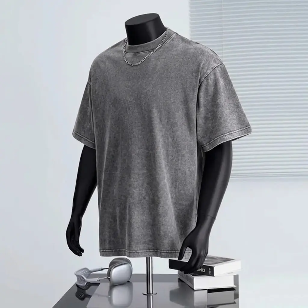 Grey-Acid Wash Tshirt