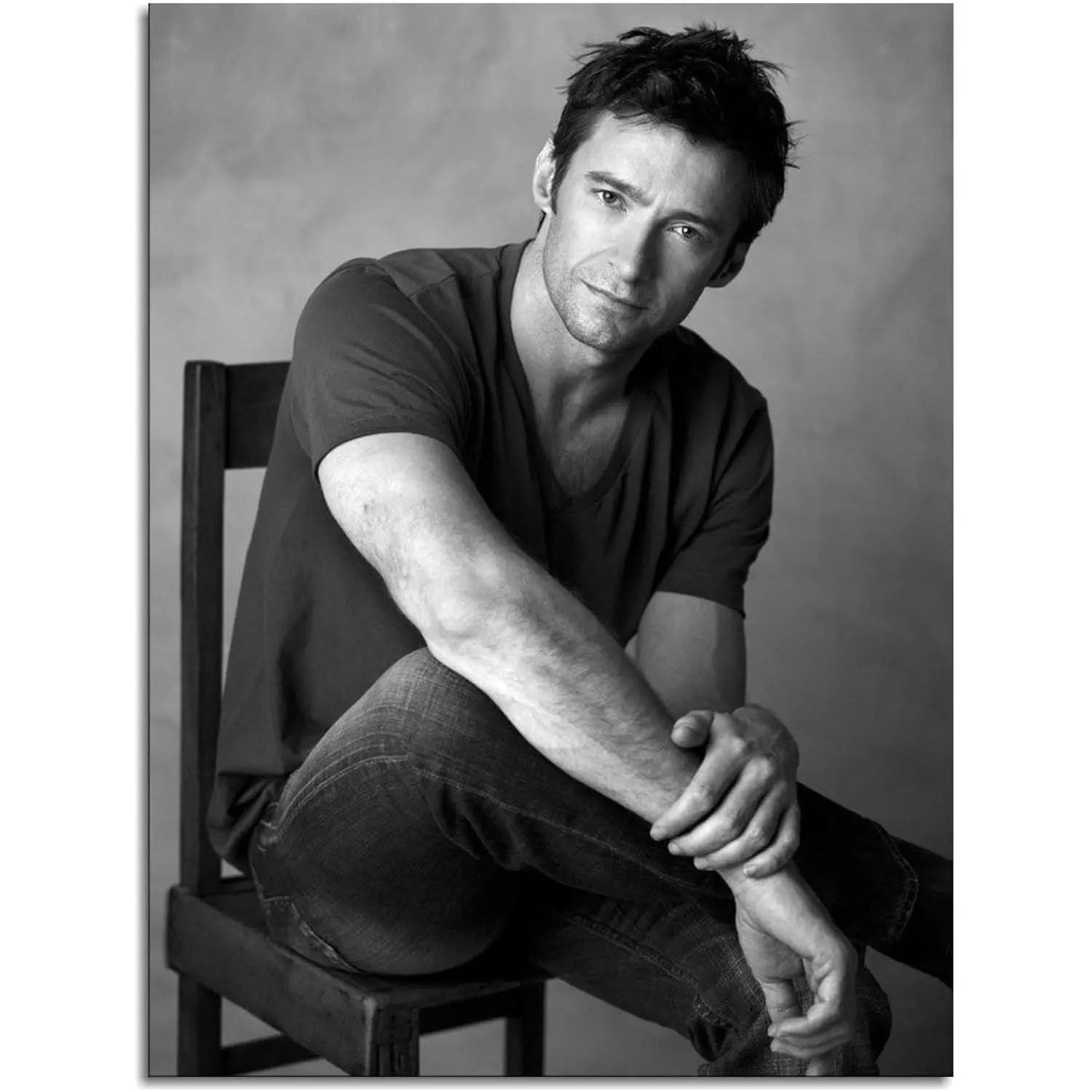 Hugh Jackman Artistic Canvas Photo Prints - Wall Paintings for Bedroom, Home Office, Dining Room & Bar, Brightening Modern Home Decor Gift