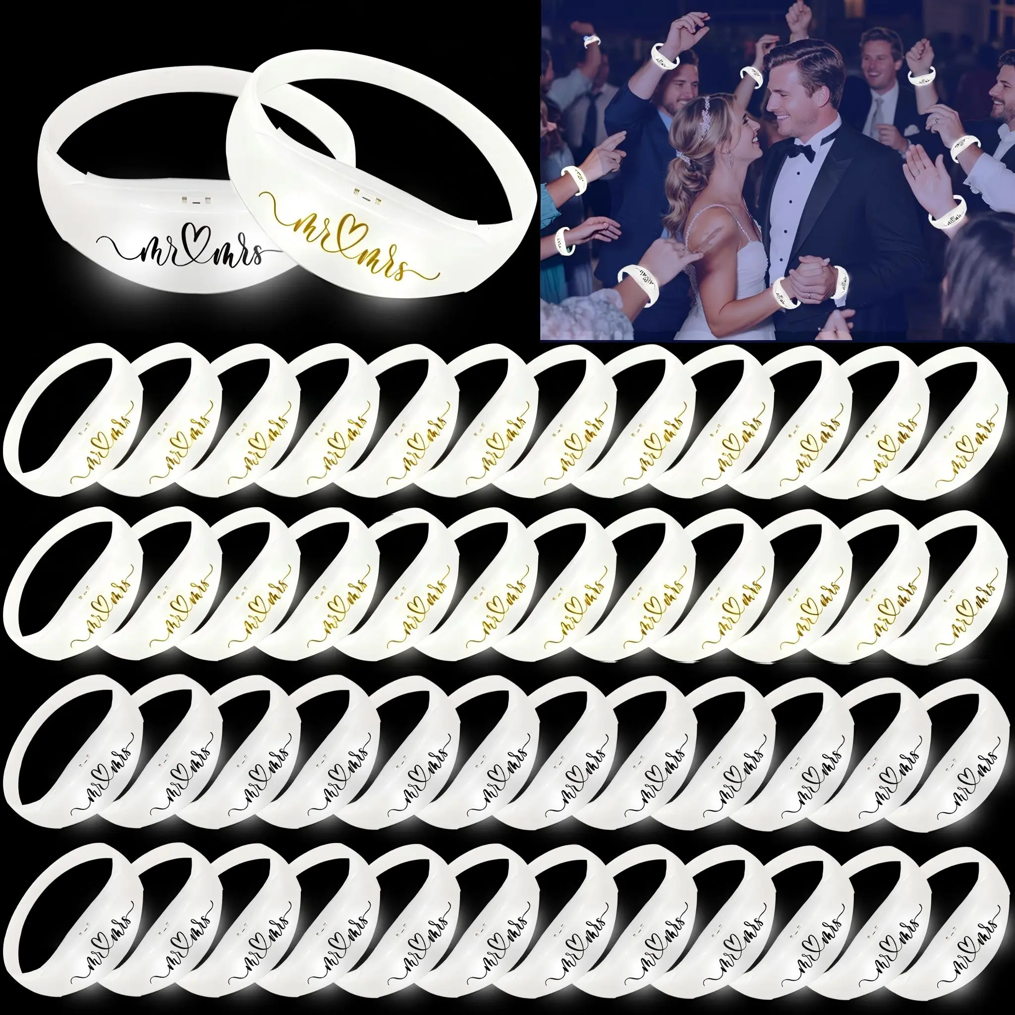 Micrency 20pcs Sound-Activated LED Light Bracelets - ABS Plastic, 1 Size, Unisex, Adult Party Must, Neon Decor, Festive Party Essential Accessories for Music Concerts, Adult Gift Options
