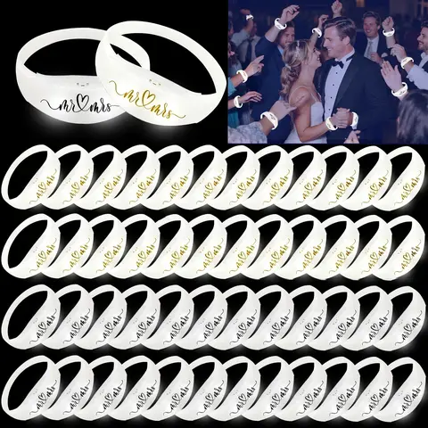Micrency 20pcs Beat-Activated LED Lighting Bracelets - ABS Plastic, 1 Size, Unisex Neon Accessory with Sound-Reactive Glow, Gold with Black Text for Adults' Entertainment, Festive & Party Supplies