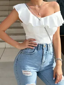 Women's Hollow Out Embroidery Sleeveless Top, Summer Fashion Casual Blouse, Elegant Lightweight Design for Daily Wear