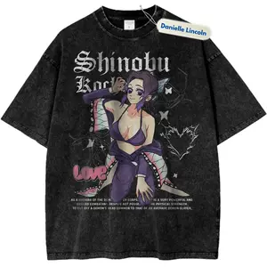 Shinobu Kocho Anime Shirt, Demon Slayer Vintage T-Shirt Gift For Fan Manga, Gift For Men, Gift For Women, Crew Neck T-shirt, Trending T-shirt
