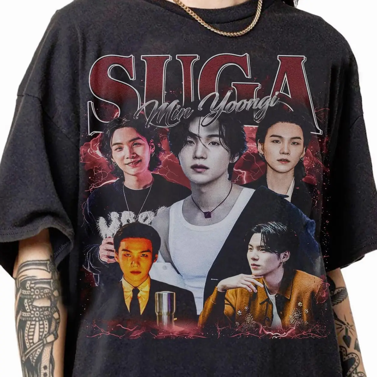 Retro 90s Comfort Colors Suga Min Yoon-gi T-Shirt, Min Yoon-gi Suga Kpop Music T-shirt, Suga Kpop Fan T-Shirt, Suga Bootleg 90s T-Shirt MKR
