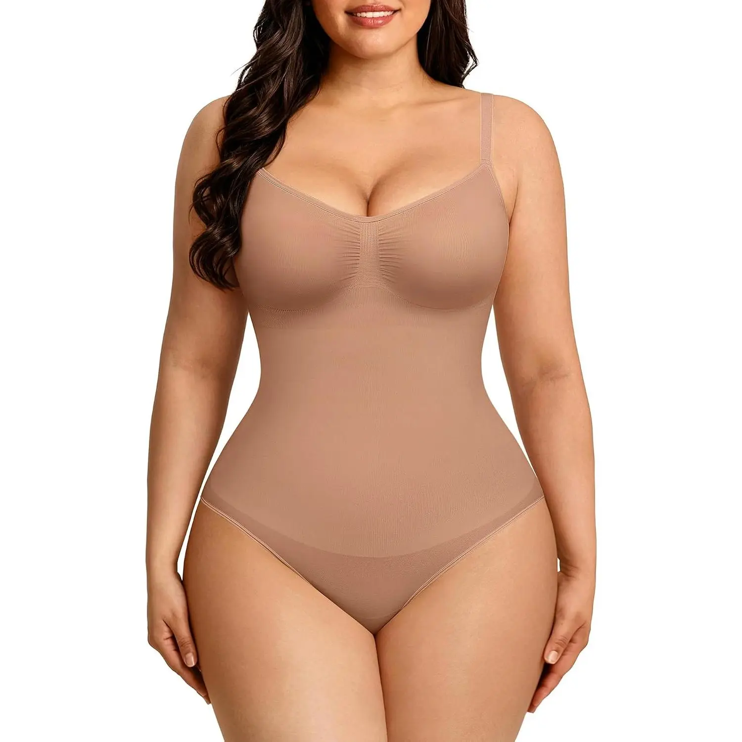 FeelinGirl Shapewear Bodysuit Tummy Control Body Shaper for Women Seamless Waist Snatching Shaper