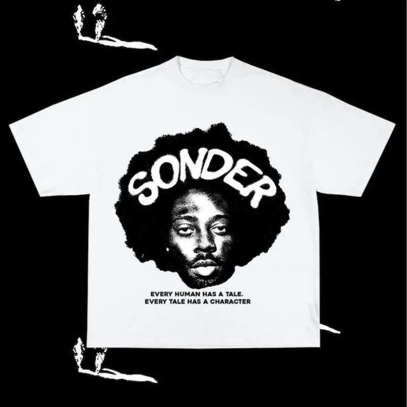 Retro Black Character Portrait Boxy Fit Unisex Cotton Crewneck Short Sleeve Streetwear Gift Tee