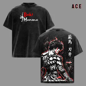Baki Hanma Shirt - Baki the Grappler Vintage Washed Oversized T-Shirt, Anime Graphic Tee, Acid Wash Streetwear Top, Heavyweight Cotton Unisex Apparel, Classic Soft Clothes, Menswear Gym Gift For Anime Fans