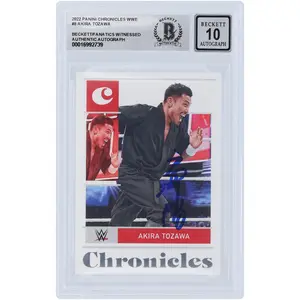 Akira Tozawa WWE Autographed 2022 Panini Chronicles #8 Beckett Fanatics Witnessed Authenticated 10 Card - Fanatics Authentic Certified