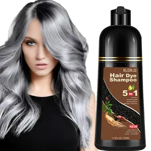 Instant Silver Gray Hair Color Shampoo (5 in 1), 16.9 Fl Oz, Long Lasting,Unscented,Natural Dye Shampoo for Women Men - Works in Minutes, Vegan Ammonia Free Hair Shampoo Haircare
