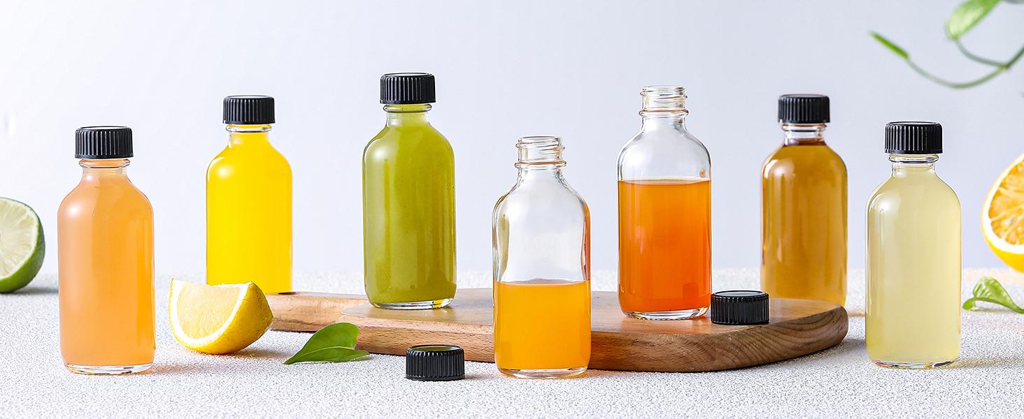 12 Pack, 2 oz Small Clear Glass Bottles w/Lid & 3 Funnels - 60ml Boston Shot Bottles for Health, Immunity, Potion, Wellness, Sample, Ginger, Juice - Mini Personal Care & Beauty Travel Bottle 12 Pack, 2 oz Small Clear Glass Bottles w/Lid & 3 Funnels - 60ml Boston Shot Bottles for Health, Immunity, Potion, Wellness, Sample, Ginger, Juice - Mini Personal Care & Beauty Travel Bottle