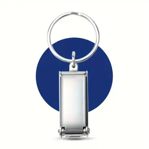 Modern Stainless Steel Mini Folding Nail Clipper with Keychain, Sharp Straight Blade, Portable Manicure Tool, No Fragrance Art Care Accessory