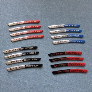 4PCS Limited Edition Emblem 3D Metal Badges Decal Sticker Auto Racing Sport Emblem For Rear Trunk Side Fender Car Motorcycle Sticker Accessories Fit for Cars, Motorcycles, SUV