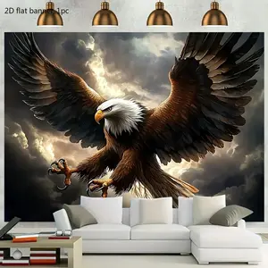 1 piece - A highly impressive eagle-shaped wall hanging decoration - A huge eagle spreads its wings and soars high, made of polyester fiber, which is very suitable for the natural theme decoration of your living room or bedroom. wwx