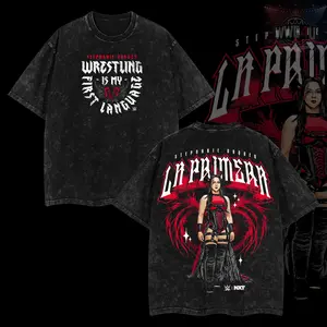 WWELife4U Red Stephanie Vaquer T-Shirt 100% Premium Cotton S-5XL American-Made Soft Relaxed Fit Pre-Washed Classic Look Menswear Oversized Apparel