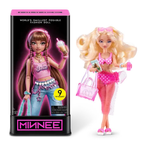 Starbox MINNEE Fashion Doll Blind Box - 4-in Collectible Toy with Mystery Girls Hair Accessories, Blind Packaging, 16 Points of Articulation, for Doll Collecting Enthusiasts