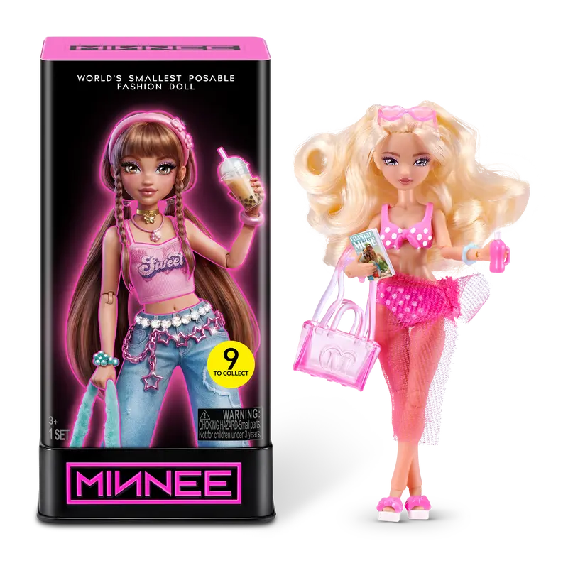 Starbox MINNEE Fashion Doll Blind Box - 4-in Collectible Toy with Mystery Girls Hair Accessories, Blind Packaging, 16 Points of Articulation, for Doll Collecting Enthusiasts