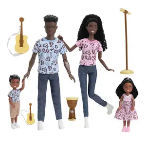 African Musician Family Dolls Set with Instruments, 8pcs/set Creative Figurines Toys for Boys & Girls, Perfect Gift for Birthdays &  Holiday