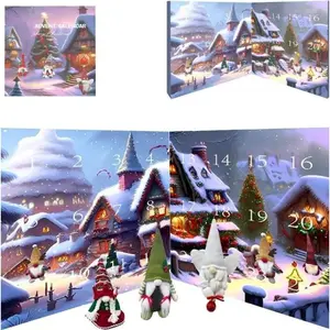 Halloween & Christmas Gnome Surprise Blind Box Festival Countdown Advent Calendar Cute Festive Gnome Figurine Ornament Holiday Gift for Home Party