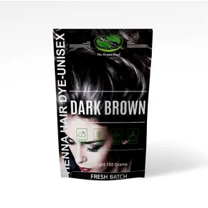 The Henna Guys Dark Brown Henna Hair Dye Powder - Natural Ingredients for Haircare, Shades from Chestnut to Espresso, Ships with Shower Cap & Gloves