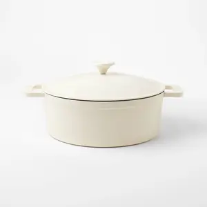 5.5qt Enamel Dutch Oven Cream - Figmint