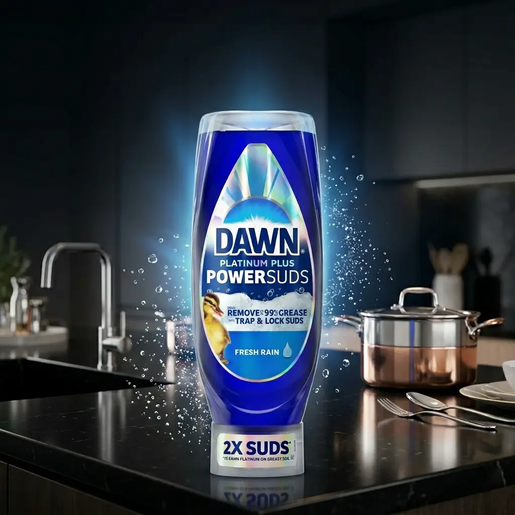 Platinum Plus PowerSuds Dishwashing Liquid, Powerful Grease-Cutting Formula, 17.4 oz