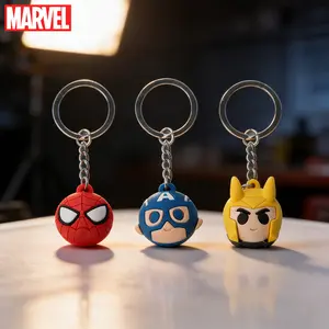 1PC Marvel Avenger Sphere Keyring Official Licensed PVC Material Durable Everyday Use Wonderful Gift for Fans Authentic Quality Spiderman Captain America Loki