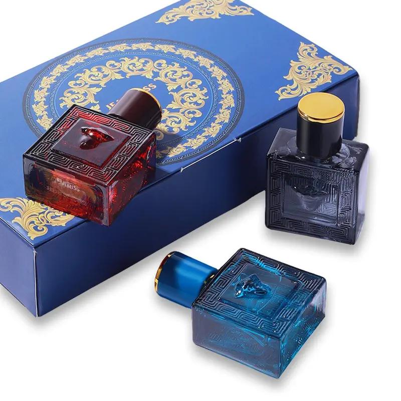 3-Piece Men's Fragrance Cift Set:Ocean Breeze, Cedarwood & Amber Eau De Toilette, 3Oml Portable Perfume Bottles for Travel