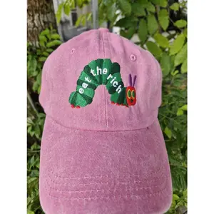 Eat The Rich Embroidery Hat, Hungry Caterpillar Hat, Bookish Hat, Activist Hat, Embroidered Caterpillar Hat