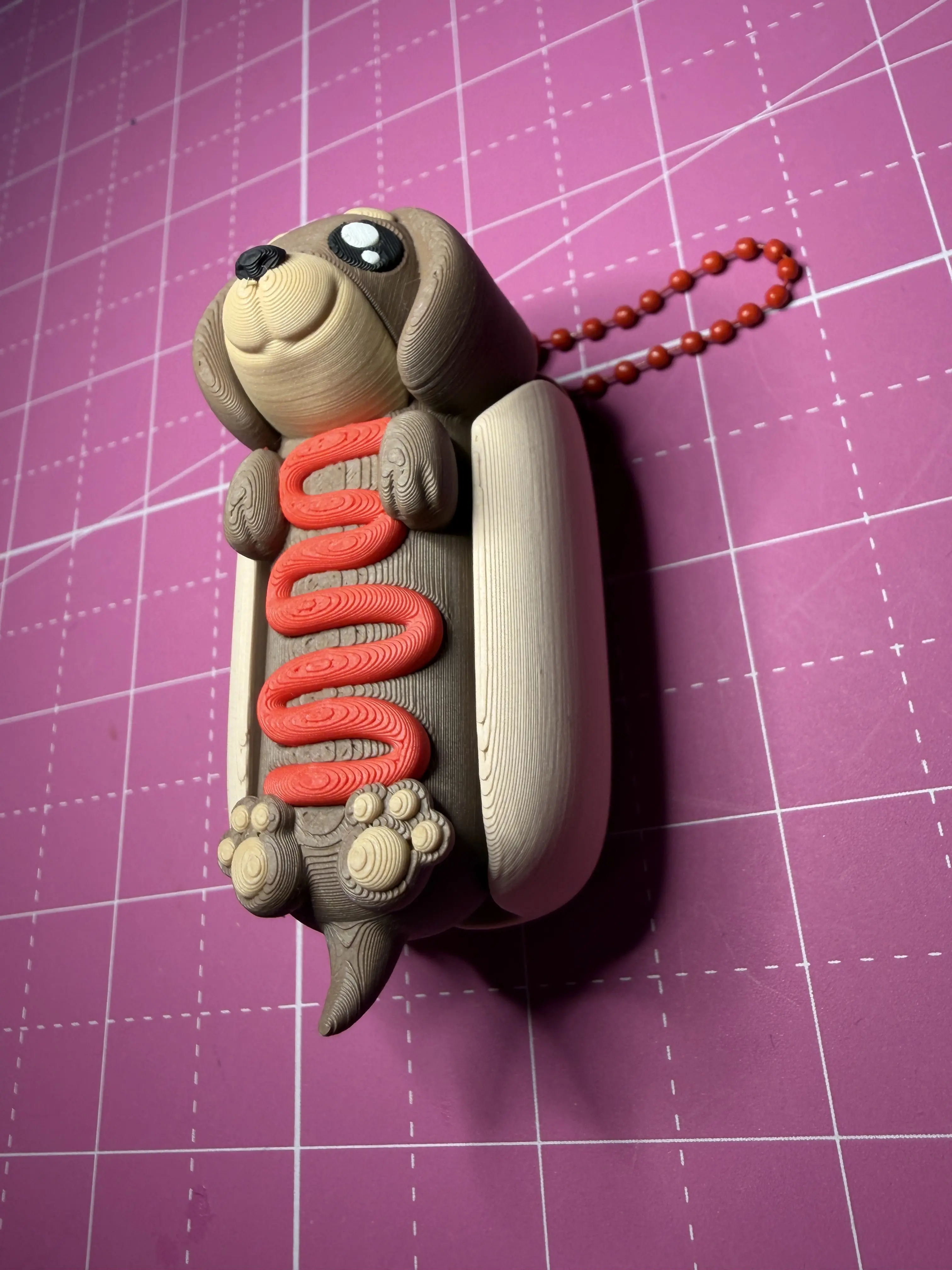 Dachshund Hotdog Clicker - 3D Printed Cute Fidget Toy, IdMyron Miniature Statue for Home Decor & Home Supplies Lightweight Cartoon