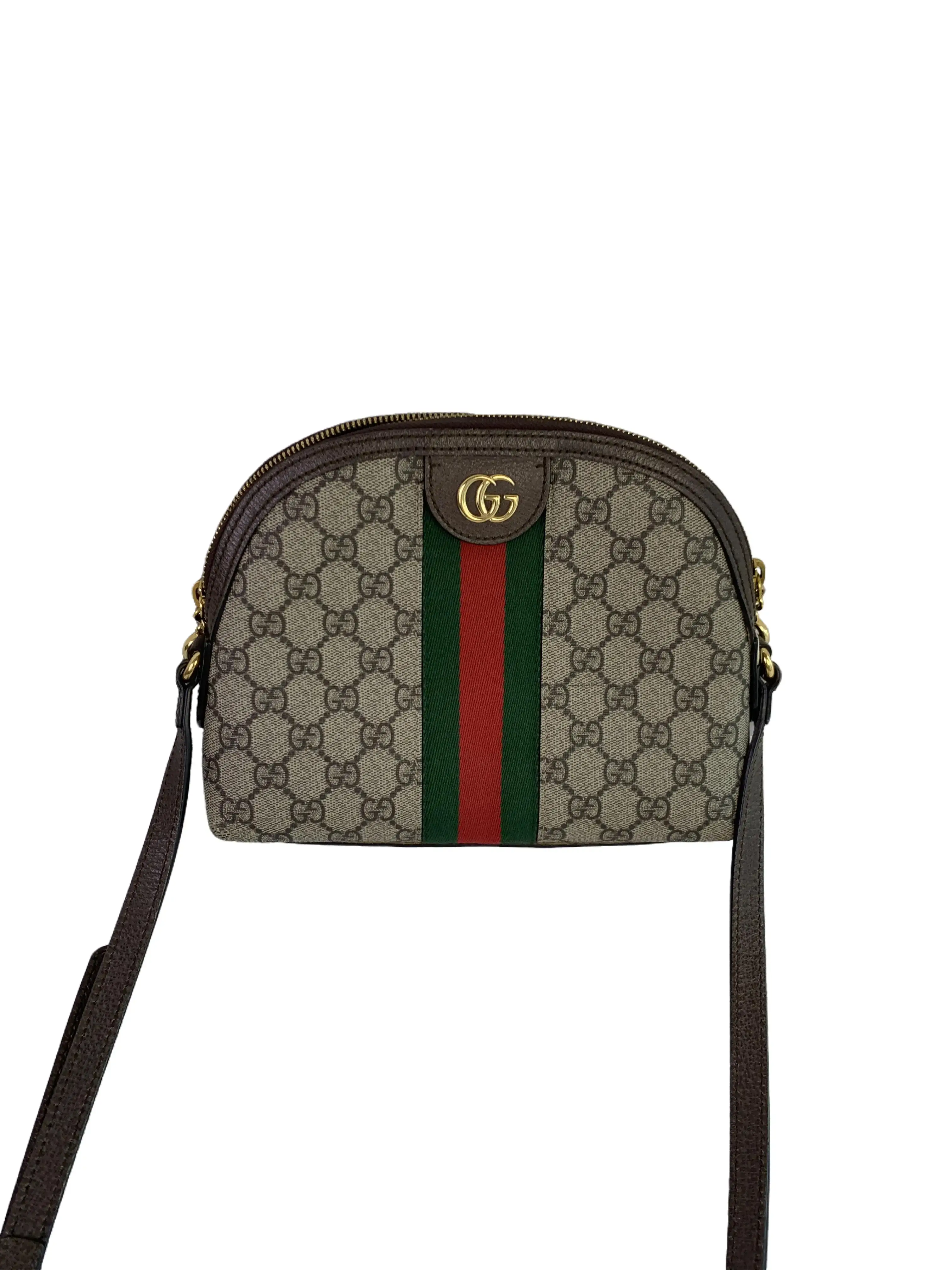 Pre-owned GUCCI GG Supreme Web Shell Crossbody Bag/WJ07222001/2001