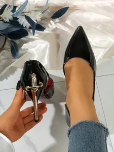 2026 New Queen Staff Heel High-Heeled Shoes for Women, Pointed Toe Side Cutout Sexy Thin Heel Evening Pumps, Elegant Lady Style