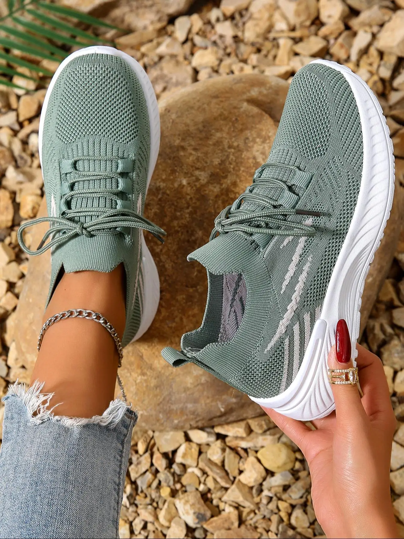 Women's Fashionable Mesh Breathable Lightweight Sneakers, Casual Comfortable Sports Running Shoes, All-match Basic Shoes for Daily Wear