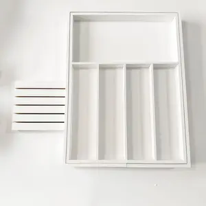 Expandable Bamboo Knife Organizer with Knife Holder – Adjustable Cutlery Drawer Insert for Kitchen Knives, Utensils & Tools – Multifunctional Retractable Kitchen Storage Box