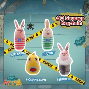 New Usavich QQ Sausage Plush Keychain, Cute Cartoon Character Bag Pendant, Trendy Collectible Doll Charm, Perfect Birthday Gift & Holiday Present for Christmas, Halloween, Easter, Thanksgiving, Ideal for Anime Fans, Friends & Family