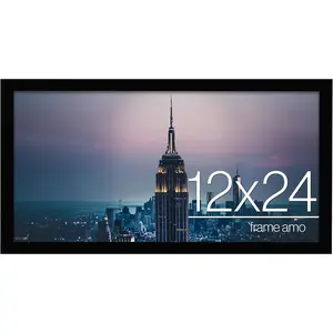 Black 12x24 Picture or Poster Frame, 1 inch Wide Border, Smooth Finish, Acrylic Front