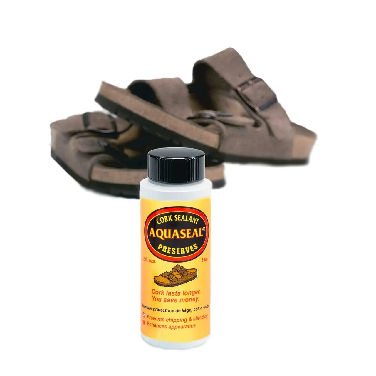 AQUASEAL Cork Sealant for Walking Shoes & Sandals - Waterproofing Protective Coating that Prevents Abrasions & Enhances Appearance - 2 oz, Footwear, Adventures