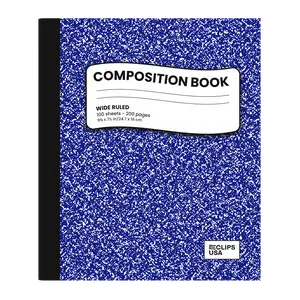 Blue Marble Composition Notebook - Wide-ruled, 7.5 X 9.8 Inches, 100 Sheets