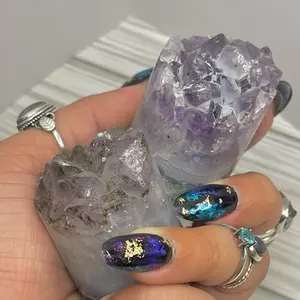 Amethyst Geode Twin Meditation Generators~ for peace, serenity, calming energy, channeling,