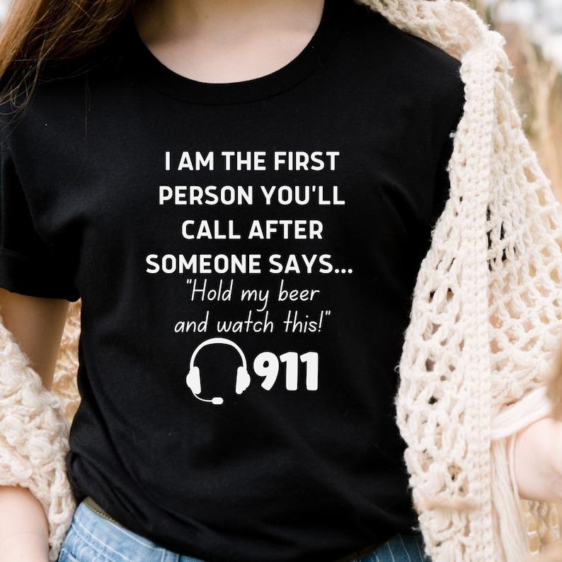 Funny 911 Dispatcher Shirt Thin Gold Line Tee Dispatch TShirt for First Responder Dispatcher Gift for Police Operator 911 Gift for Women