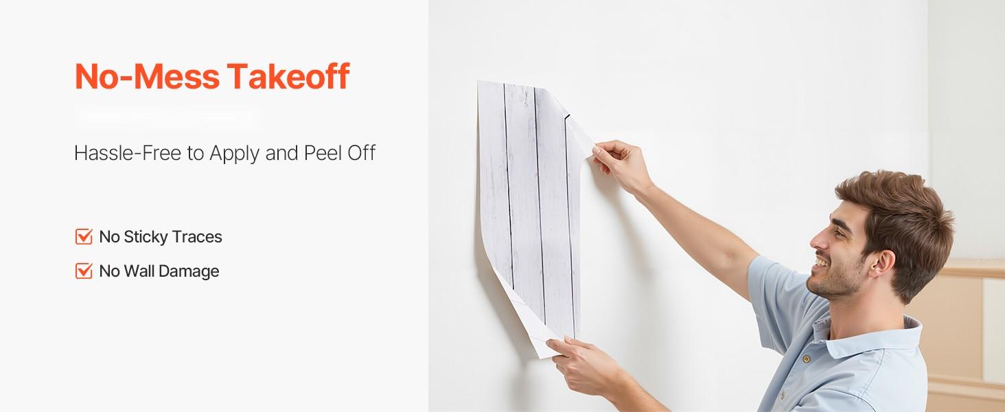 Peel And Stick Wallpaper 17.7 X 590.5 In White Wood Textured Waterproof Self Adhesive Wall Covering Living Room Kitchen Bathroom Moisture Resistant Durable Washable Easy Install Removable Stay Flat And Fade Resistant Home Decor