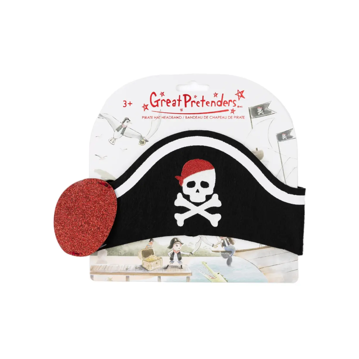 Great Pretenders Pirate Hat Headband with Eyepatch