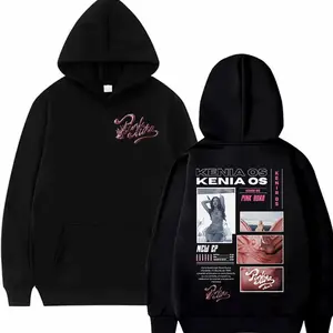Singer Kenia Os Pink Aura Album 2025 Graphic Hoodie Men Women Vintage Aesthetic Sweatshirts Fashion unisex Hoodies Streetwear 4TH